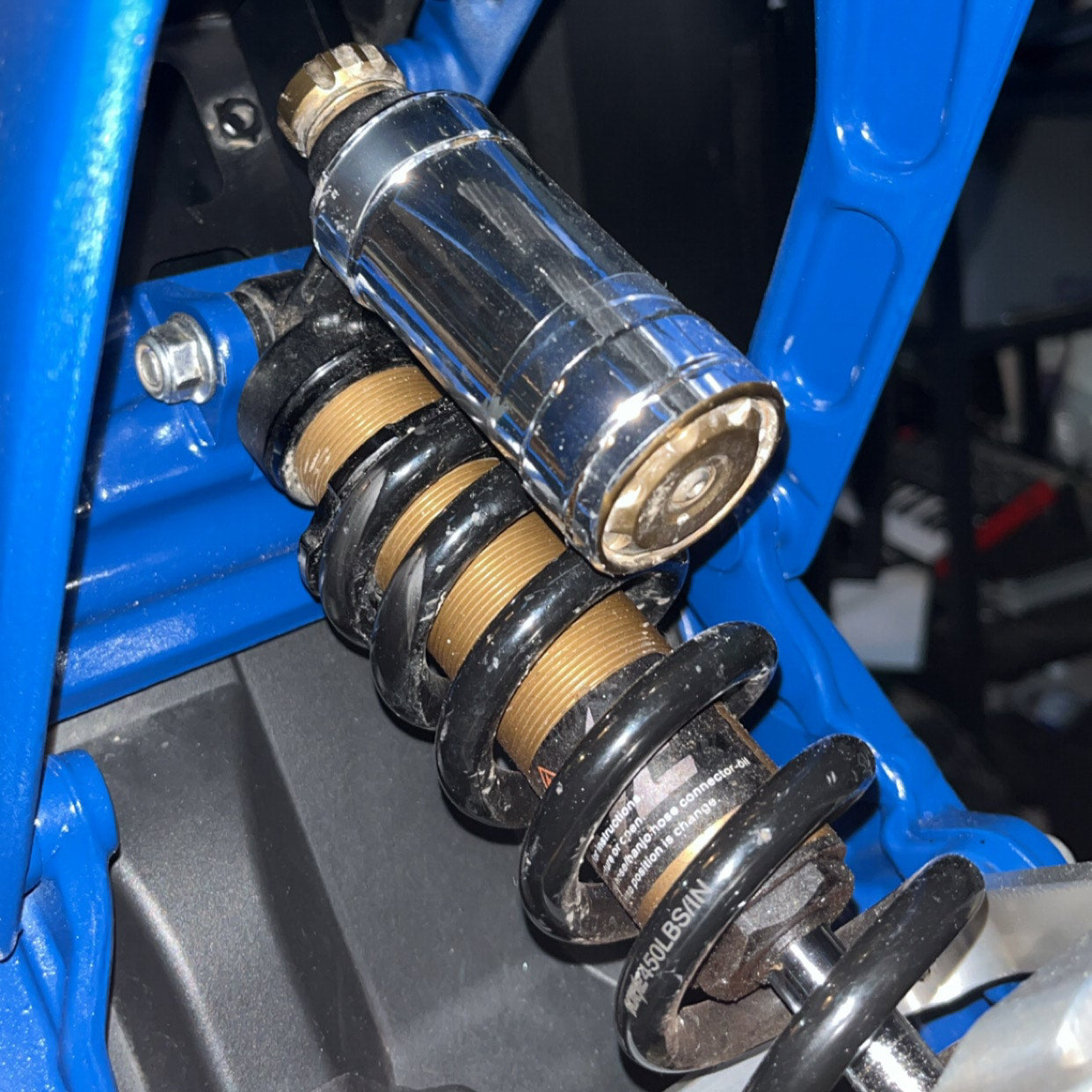Rear shock chrome wrap