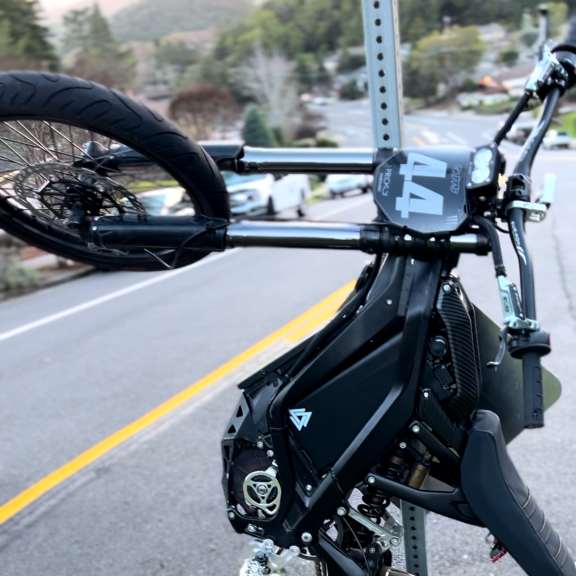 Surron chrome fork wrap