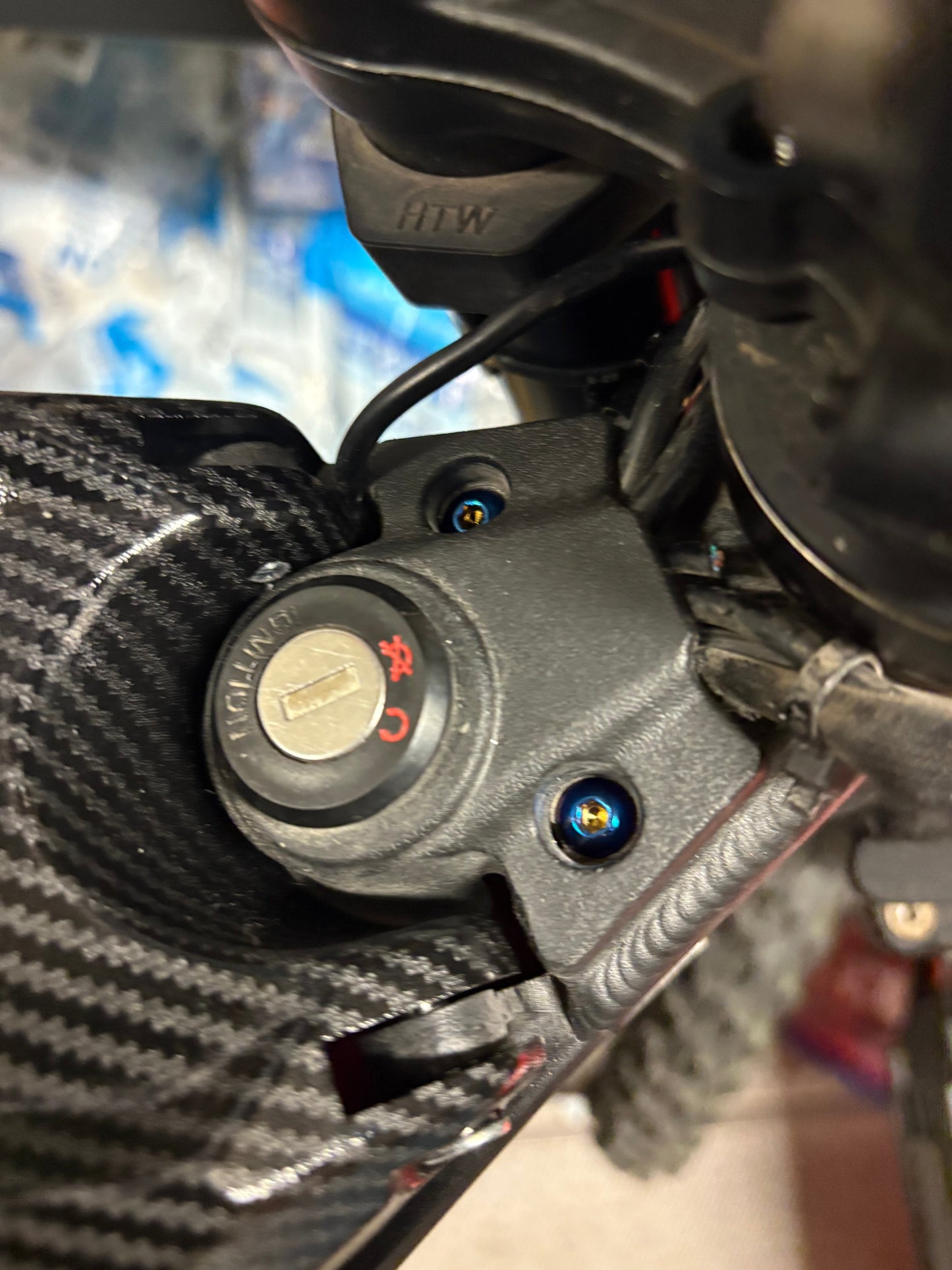 Titanium talaria key ignition bolts