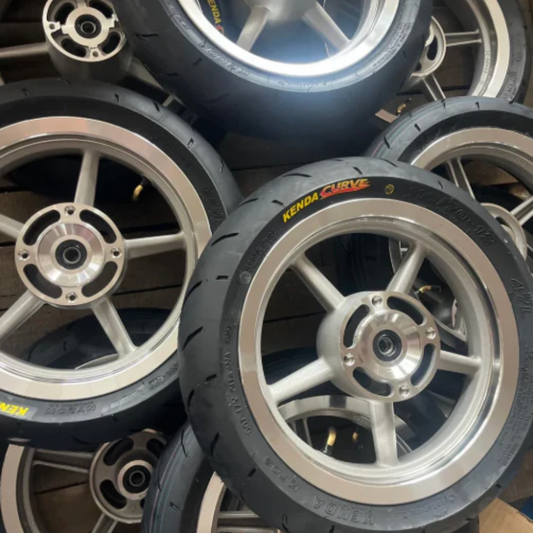 44 Tints 12" Supermoto Chrome Wheelset -  (Tuttio/Yozma/Heybike/Valintsu/Razor)